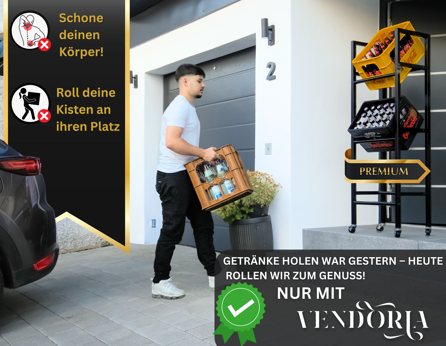 VENDORIA ACE [Das Originale Getränkekistenregal auf Rollen]