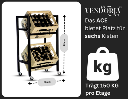VENDORIA ACE [Das Originale Getränkekistenregal auf Rollen]
