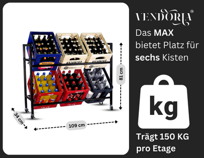VENDORIA MAX [Das Originale Getränkekistenregal auf Rollen]